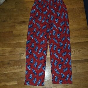 Kids Dinosaur Print Pajama Bottoms - Red and Blue